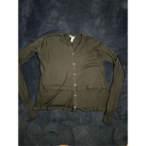 Cotton By Autumn Cashmere Button Down Cardigan Style Sweater Womens Large B24